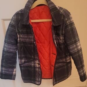 Ralph Lauren Plaid Quilted Jacket with Orange Lining